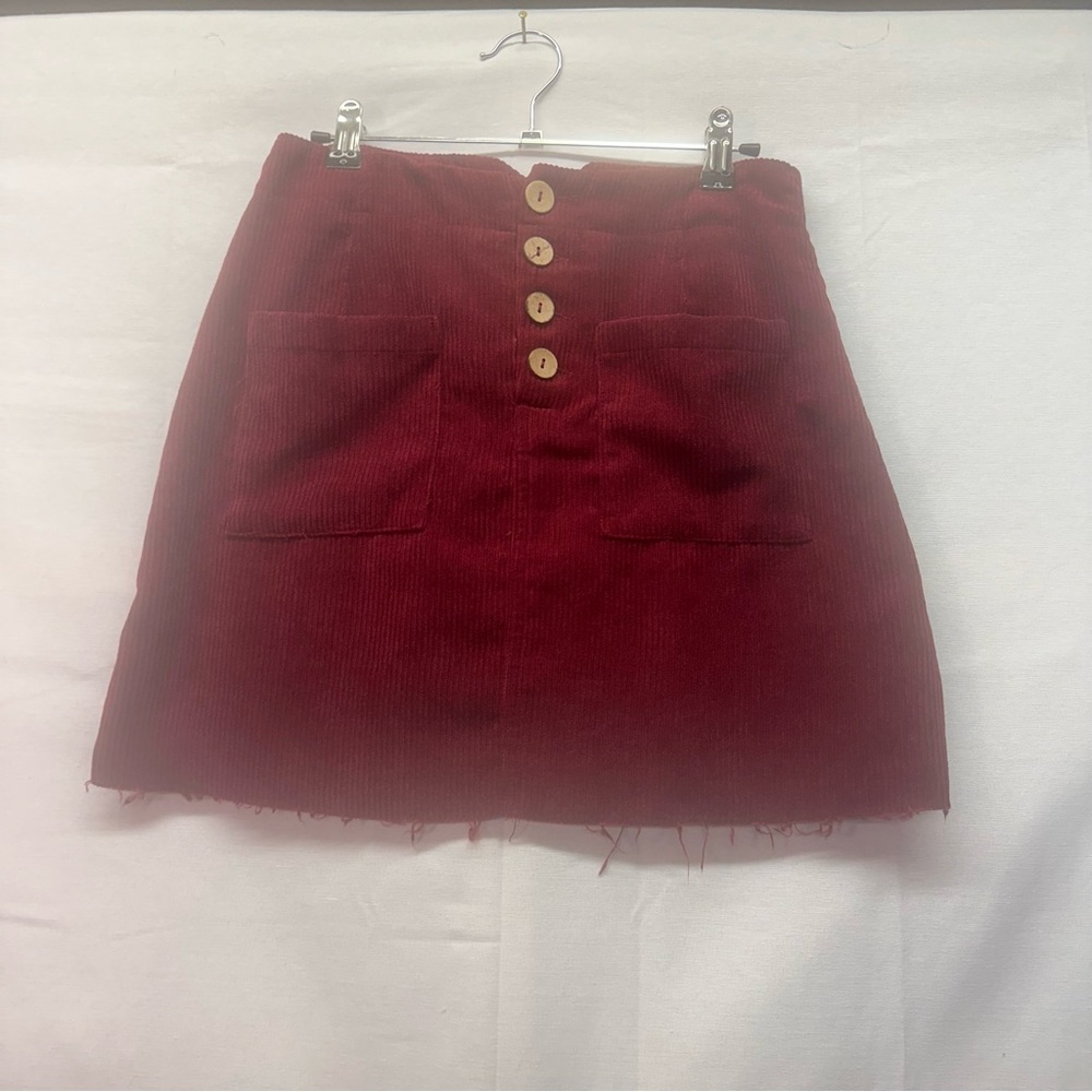 Altar'd‎ State Burgundy Corduroy Mini Skirt size medium